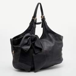 RED Valentino Black Leather Bow Tote 