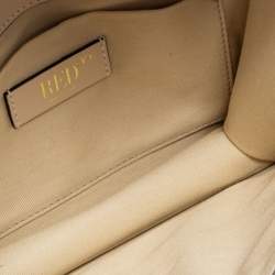 Pre Owned RED Valentino Beige Leather Ruffles Flap Shoulder Bag