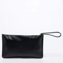 RED Valentino Black Leather Wristlet Clutch