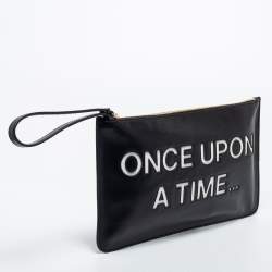 RED Valentino Black Leather Wristlet Clutch