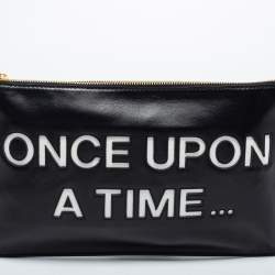 RED Valentino Black Leather Wristlet Clutch