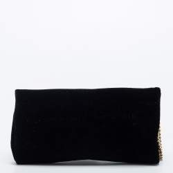 Pre Owned RED Valentino Black Velvet Flap Wristlet Clutch
