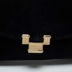 Pre Owned RED Valentino Black Velvet Flap Wristlet Clutch