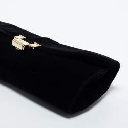 Pre Owned RED Valentino Black Velvet Flap Wristlet Clutch