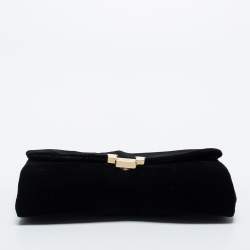 Pre Owned RED Valentino Black Velvet Flap Wristlet Clutch