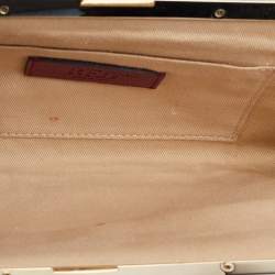 RED  Valentino Red Leather Frame Star Detail Chain Clutch