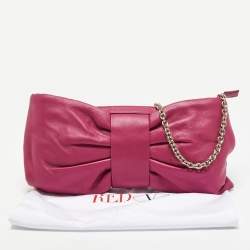 RED Valentino Pink Leather Bow Chain Clutch