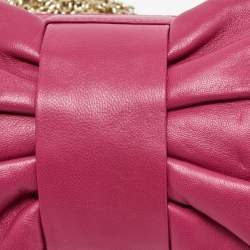 RED Valentino Pink Leather Bow Chain Clutch