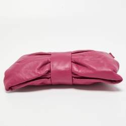 RED Valentino Pink Leather Bow Chain Clutch