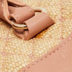 Pre Owned RED Valentino Old Rose/Beige Quilted Raffia and Leather Tote