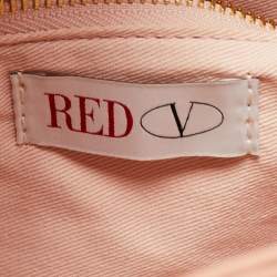 Pre Owned RED Valentino Old Rose/Beige Quilted Raffia and Leather Tote