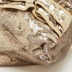 RED Valentino Gold Sequins and Leather Ruffled Tote