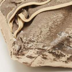RED Valentino Gold Sequins and Leather Ruffled Tote