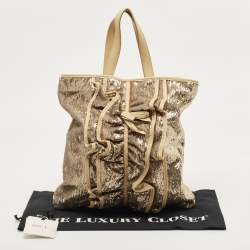 RED Valentino Gold Sequins and Leather Ruffled Tote