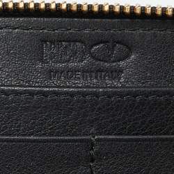 Pre Owned RED Valentino Black Leather Zip Around Wallet