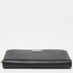 Pre Owned RED Valentino Black Leather Zip Around Wallet