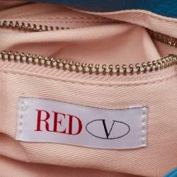 RED Valentino Blue Leather Bow Chain Clutch