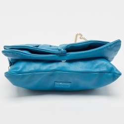 RED Valentino Blue Leather Bow Chain Clutch