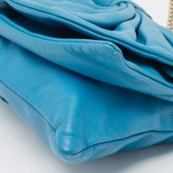 RED Valentino Blue Leather Bow Chain Clutch