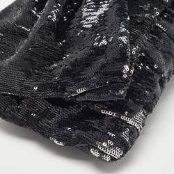 RED Valentino Black Sequins Bow Flap Shoulder Bag