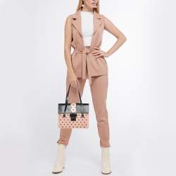 Pre Owned Red Valentino Pink/Black Leather Eyelet Shoulder Bag