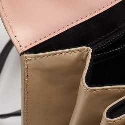 Pre Owned Red Valentino Pink/Black Leather Eyelet Shoulder Bag