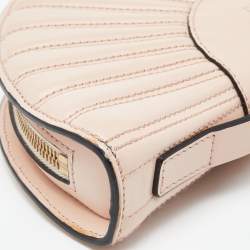 RED Valentino Peach Leather Bow Shell Clutch