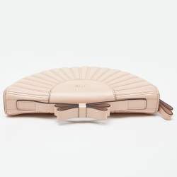 RED Valentino Peach Leather Bow Shell Clutch