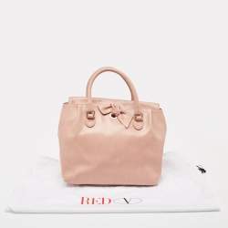 RED Valentino Old Rose Leather Bow Tote