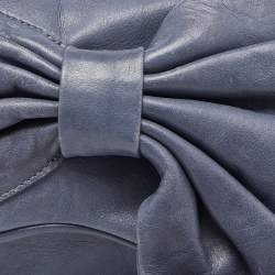 RED Valentino Blue Leather Bow Chain Clutch