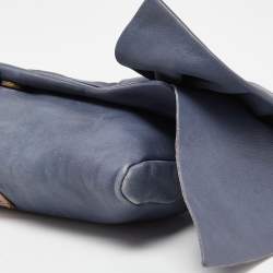 RED Valentino Blue Leather Bow Chain Clutch