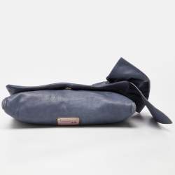 RED Valentino Blue Leather Bow Chain Clutch
