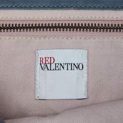RED Valentino Blue Leather Bow Chain Clutch