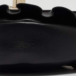 RED Valentino Black Leather Ruffle Convertible Belt Bag