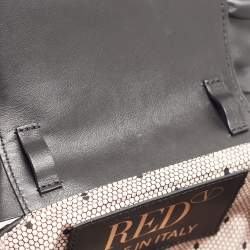 RED Valentino Black Leather Ruffle Convertible Belt Bag