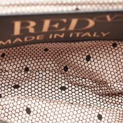 RED Valentino Black Leather Ruffle Convertible Belt Bag