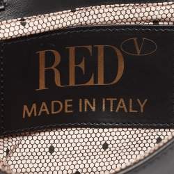 RED Valentino Black Leather Ruffle Convertible Belt Bag
