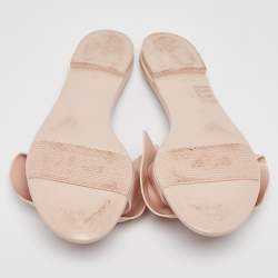 RED Valentino Light Pink Jelly Bow Detail Flat Slide Sandals Size 38