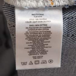 Re/Done Blue Ripped Denim Buttoned Jeans Waist 26''