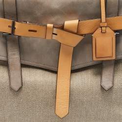 Pre Owned Reed Krakoff Tricolor Canvas and Leather Boxer Tote