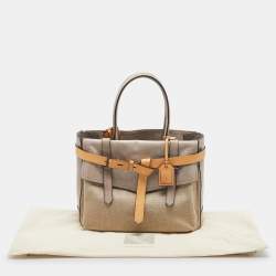 Pre Owned Reed Krakoff Tricolor Canvas and Leather Boxer Tote