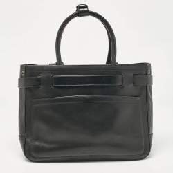 Reed Krakoff Black Leather Gator Boxer II Tote