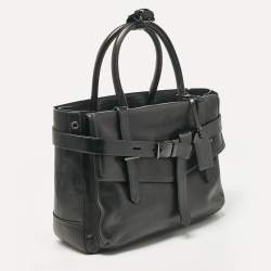 Reed Krakoff Black Leather Gator Boxer II Tote