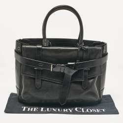 Reed Krakoff Black Leather Gator Boxer II Tote