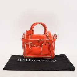 Reed Krakoff Neon Orange Leather Boxer Tote