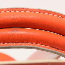 Reed Krakoff Neon Orange Leather Boxer Tote