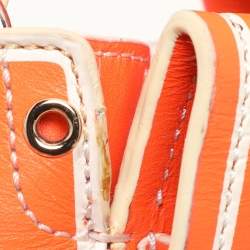 Reed Krakoff Neon Orange Leather Boxer Tote