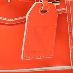 Reed Krakoff Neon Orange Leather Boxer Tote