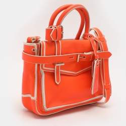 Reed Krakoff Neon Orange Leather Boxer Tote