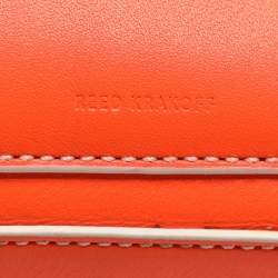 Reed Krakoff Neon Orange Leather Boxer Tote